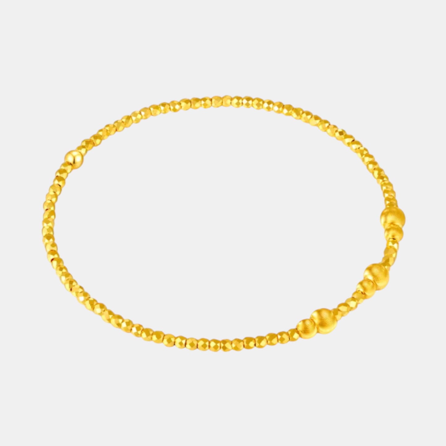 24K 5G Gold Minimal Cat Eye Beads Bracelet