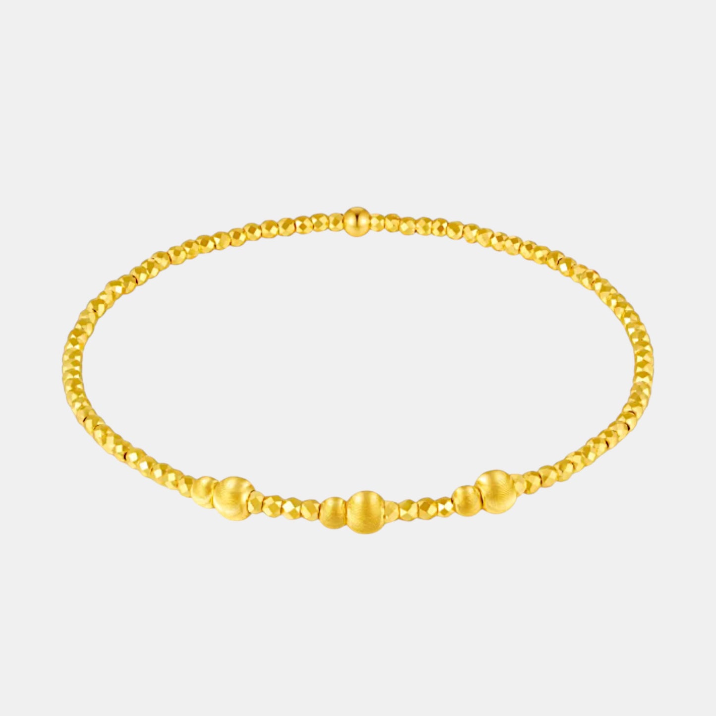 24K 5G Gold Minimal Cat Eye Beads Bracelet