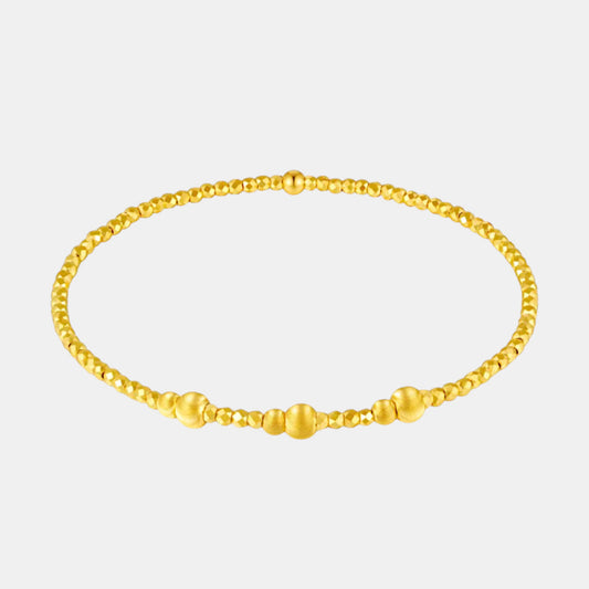 24K 5G Gold Minimal Cat Eye Beads Bracelet