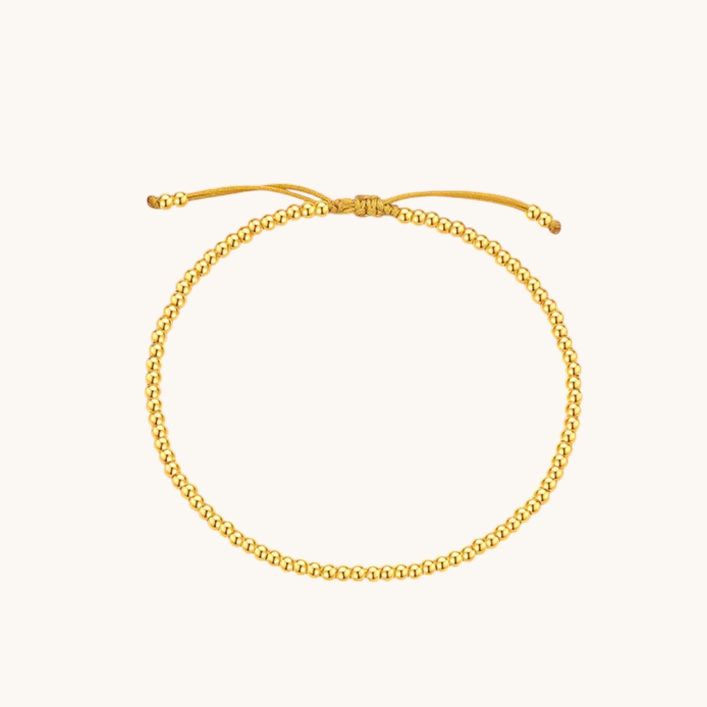 24K Gold Beads Minimal Weaving Adjustable Bracelet