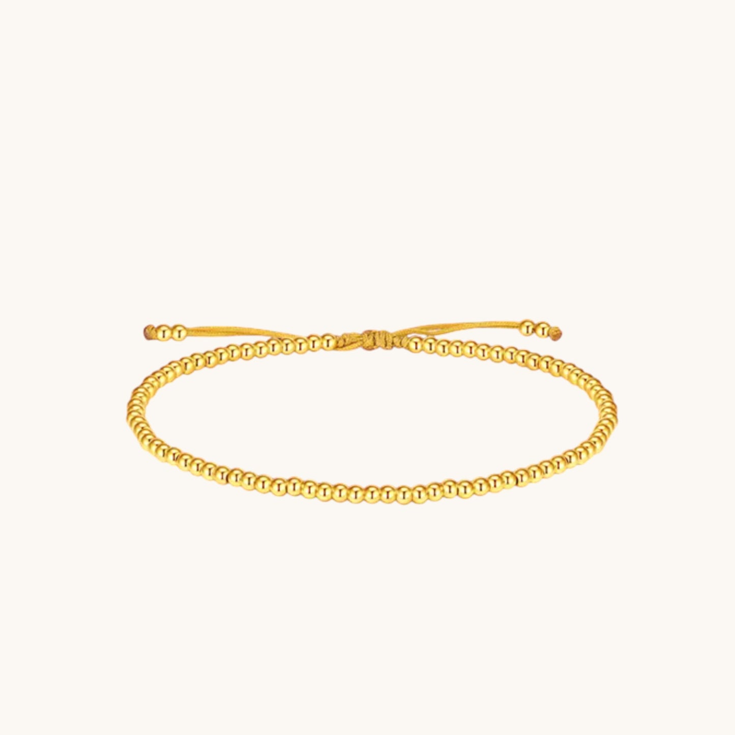 24K Gold Beads Minimal Weaving Adjustable Bracelet