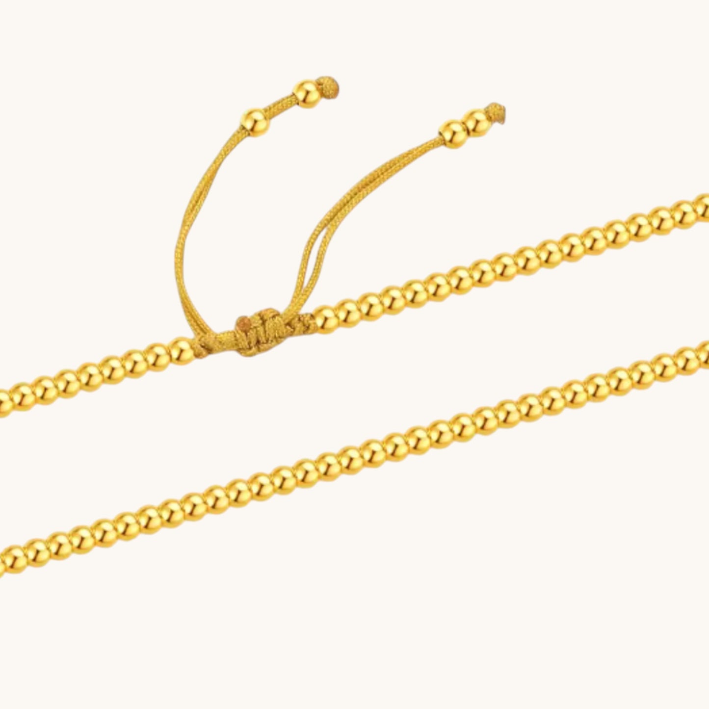 24K Gold Beads Minimal Weaving Adjustable Bracelet