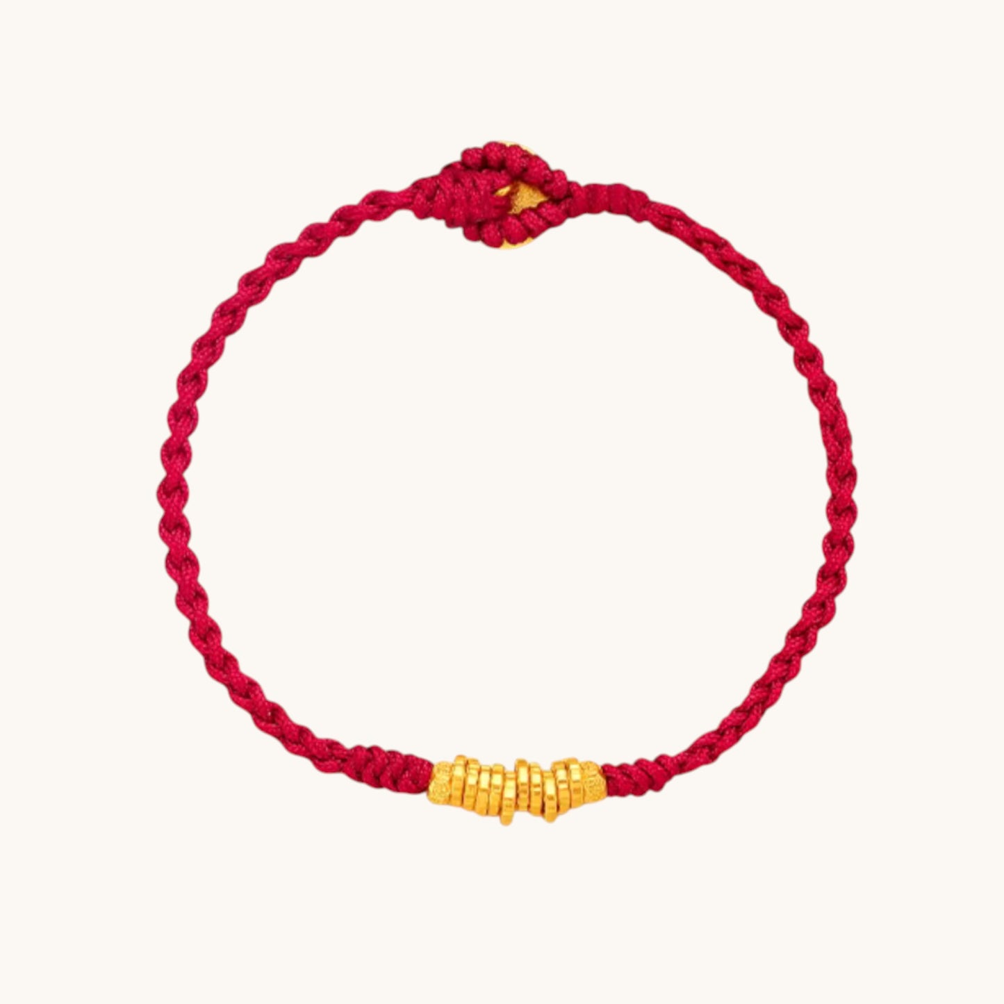 24K Fine Gold Bring in wealth and treasure Chinese Charm Weaving Bracelet