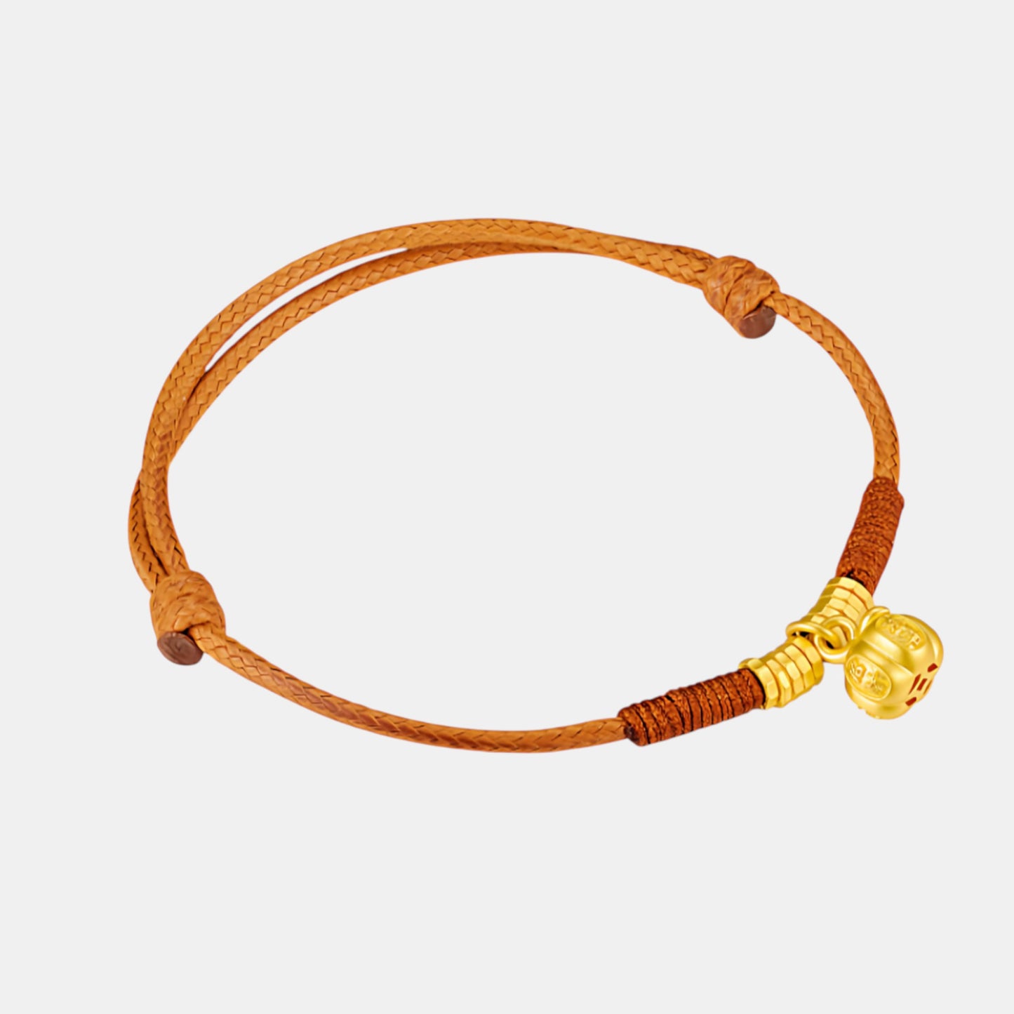 24K Gold Persimmon Wish Come True Chinese Charm Weaving Bracelet