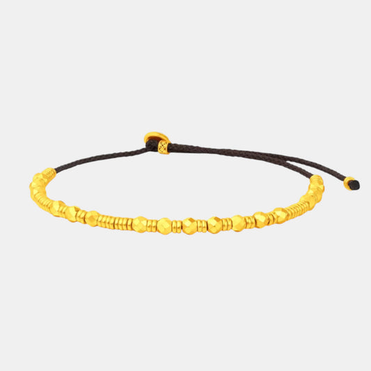 24K Gold Minimal Beads Weaving Adjustable Bracelet