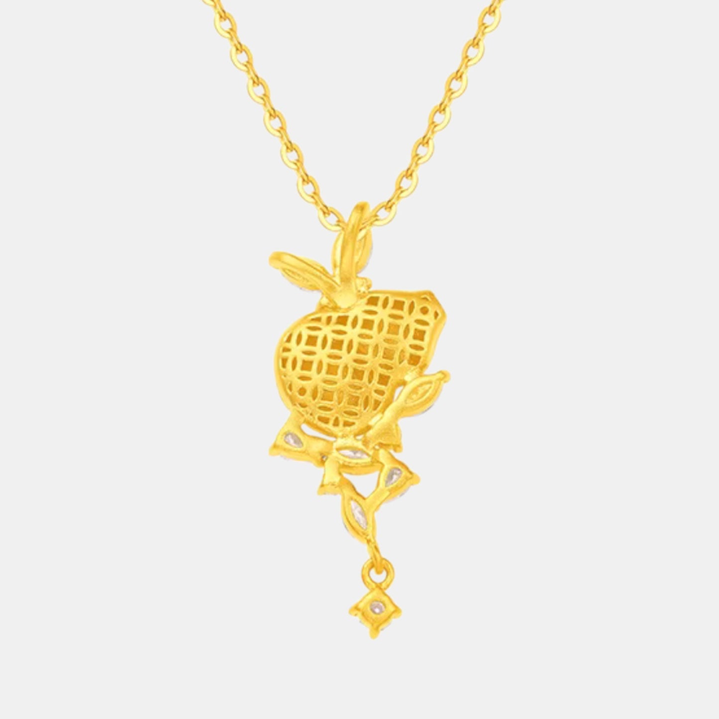 24K Gold Moissanite Gourd Pendant