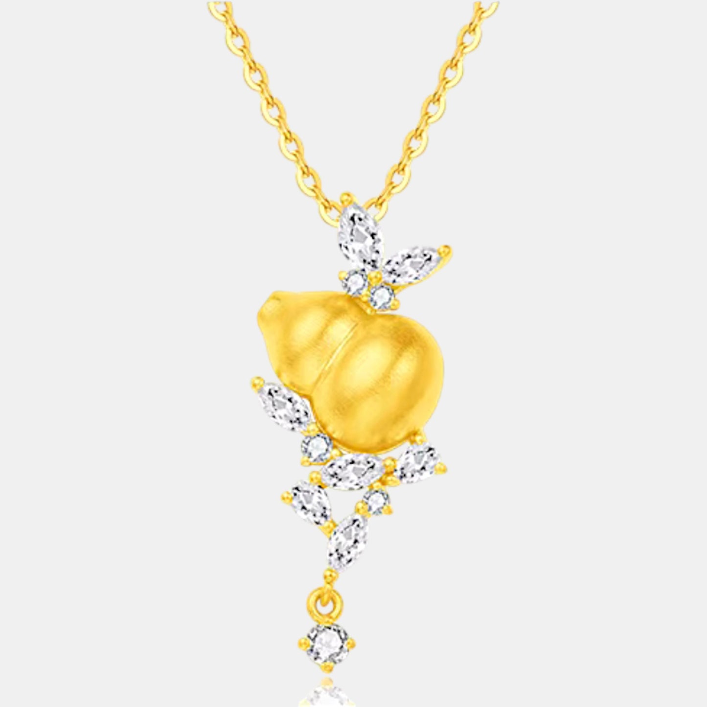 24K Gold Moissanite Gourd Pendant