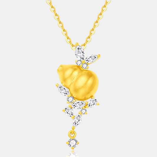 24K Gold Moissanite Gourd Pendant
