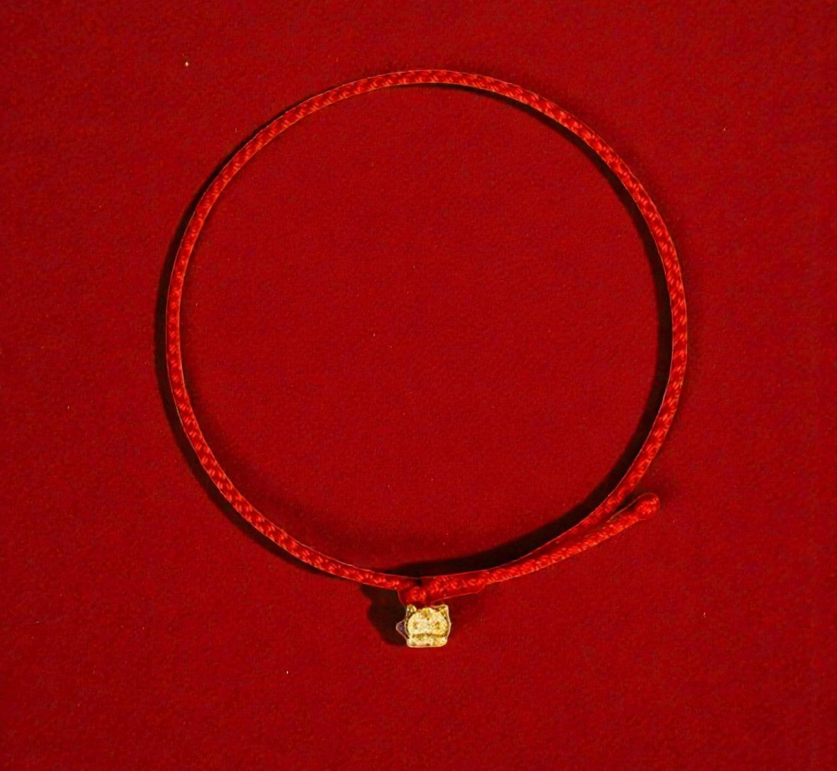 24K 999 Solid Gold Mini Horse Charm Weaving Adjustable Bracelet