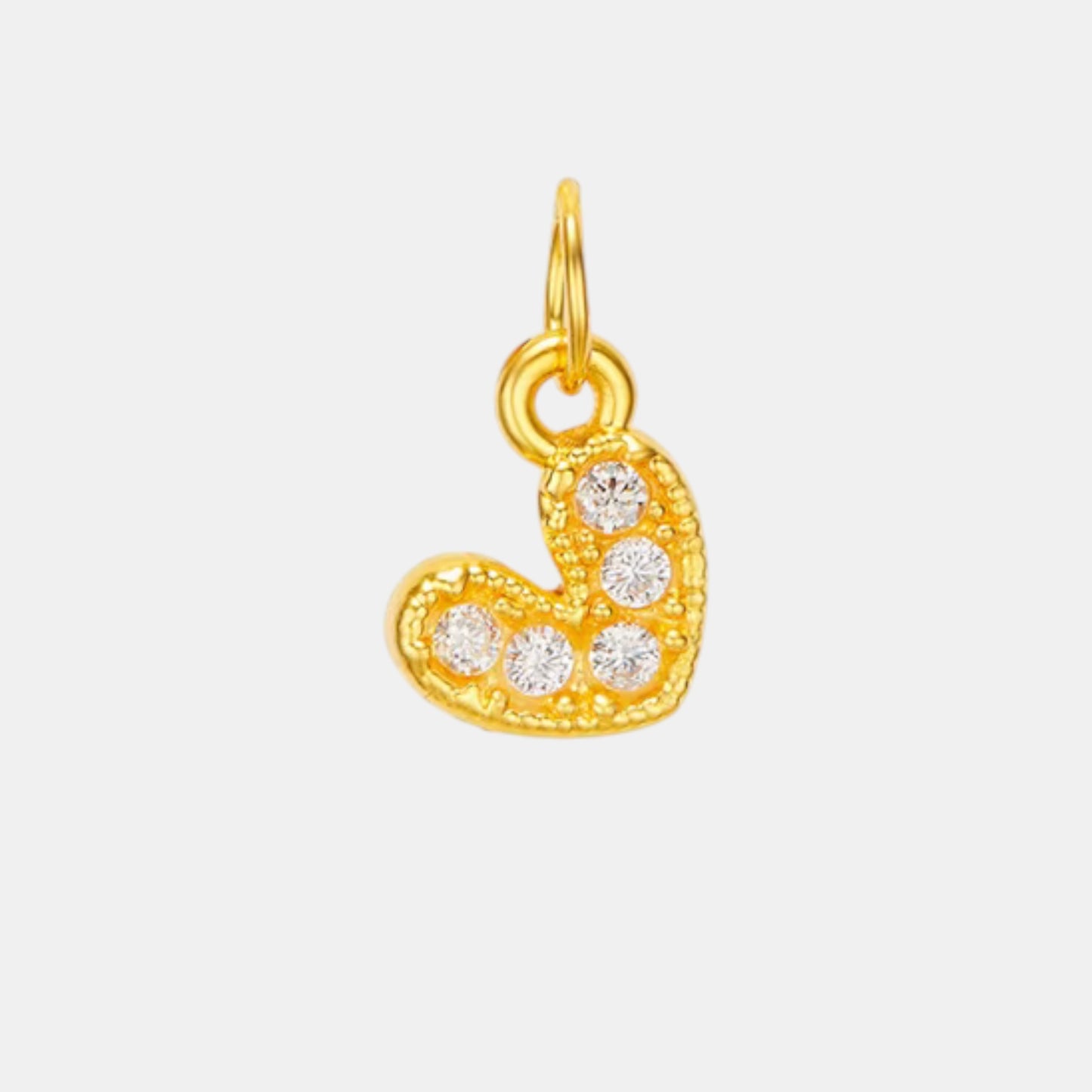 24K 999 Gold Zircon Mini Charms D.I.Y Butterfly Bow Heart Shape