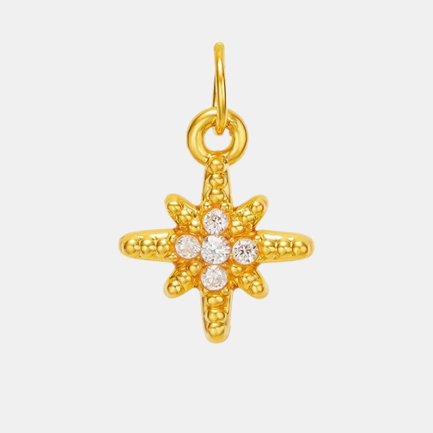 24K 999 Gold Zircon Mini Charms D.I.Y Butterfly Bow Heart Shape