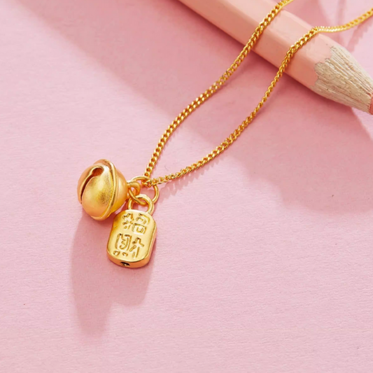 24K 999 5D Hard Bell and Bring Wealth Charm Pendant