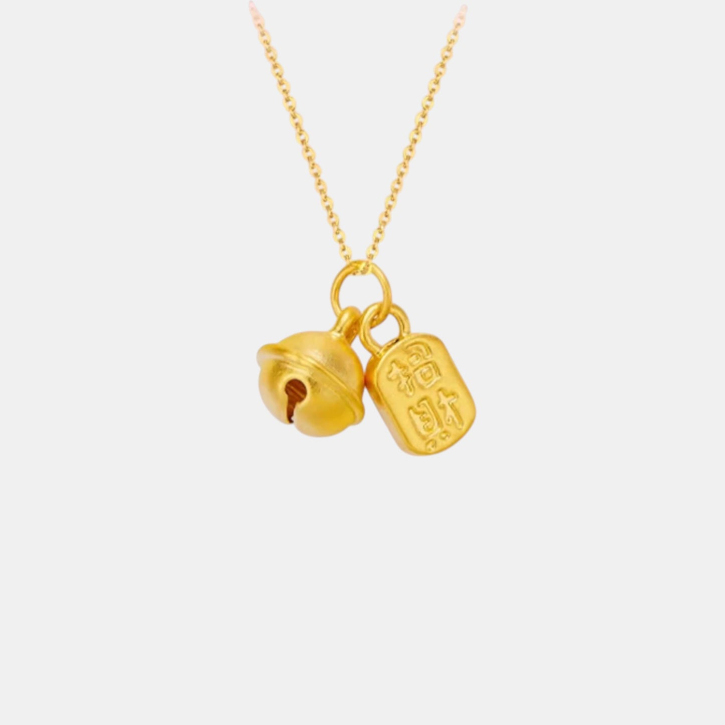 24K 999 5D Hard Bell and Bring Wealth Charm Pendant
