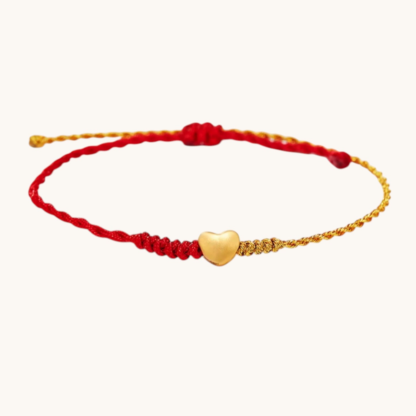 24K 999 3D Hard Gold Heart Charm Weaving Bracelet