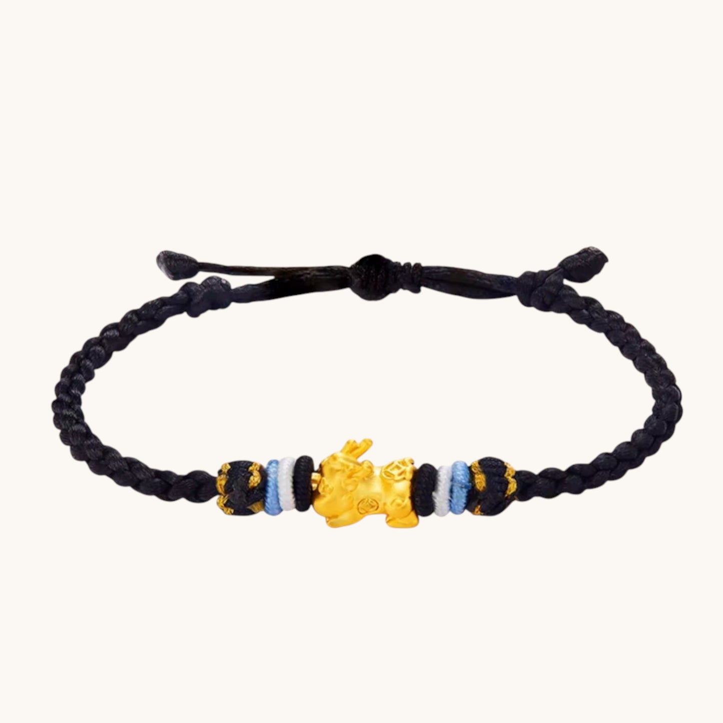 24K 999 Gold Pixiu Charm Bring Wealth Weaving Bracelet