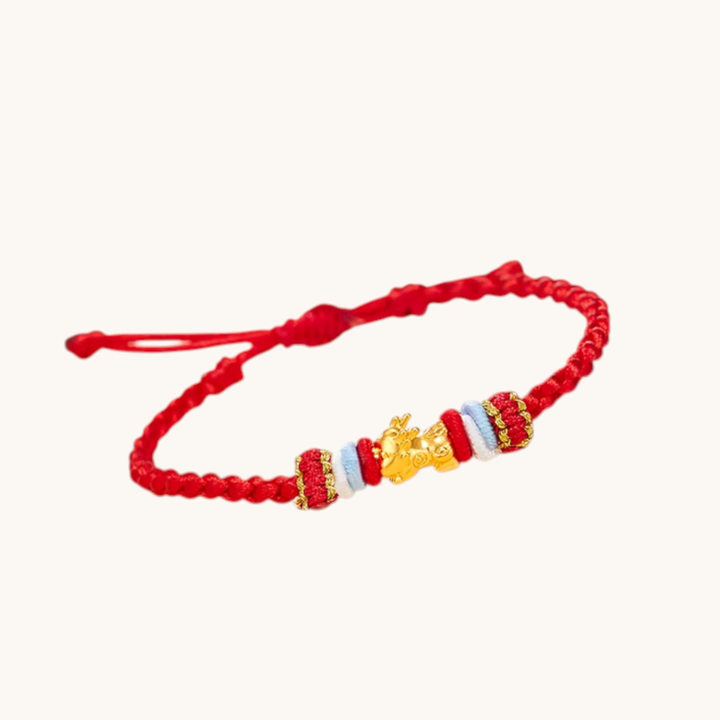 24K 999 Gold Pixiu Charm Bring Wealth Weaving Bracelet