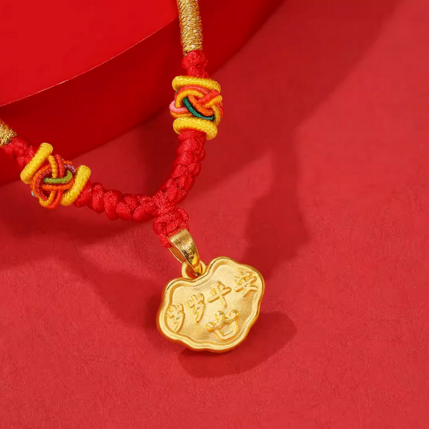 Year of the Horse Peace Lock Pendant, 999 Pure Gold Baby Lock, Children's Newborn Gift Necklace