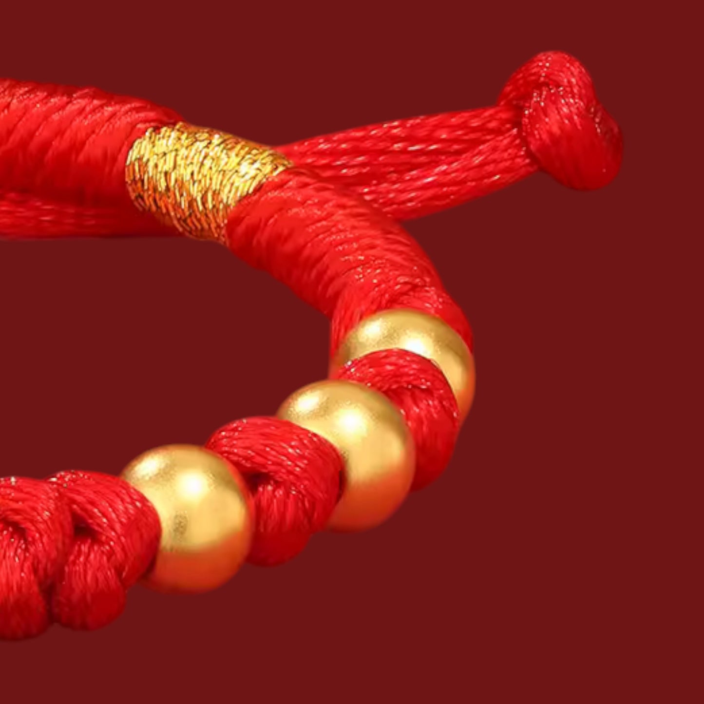 24K 999 Gold Zodiac Horse Charm Red String Braided Bracelet Infants and Children Gift