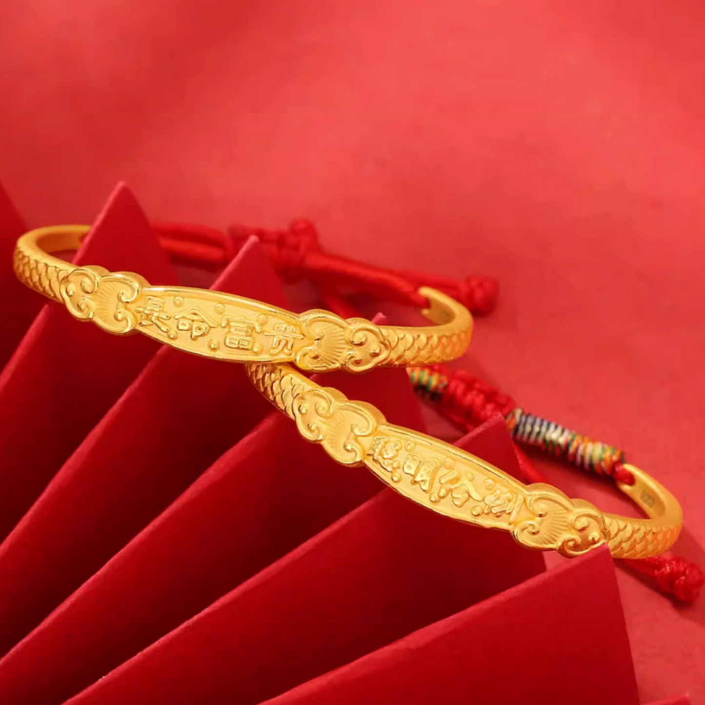 24K 999 Gold Half Bangle Adjustable Baby Kid Gift Bracelet