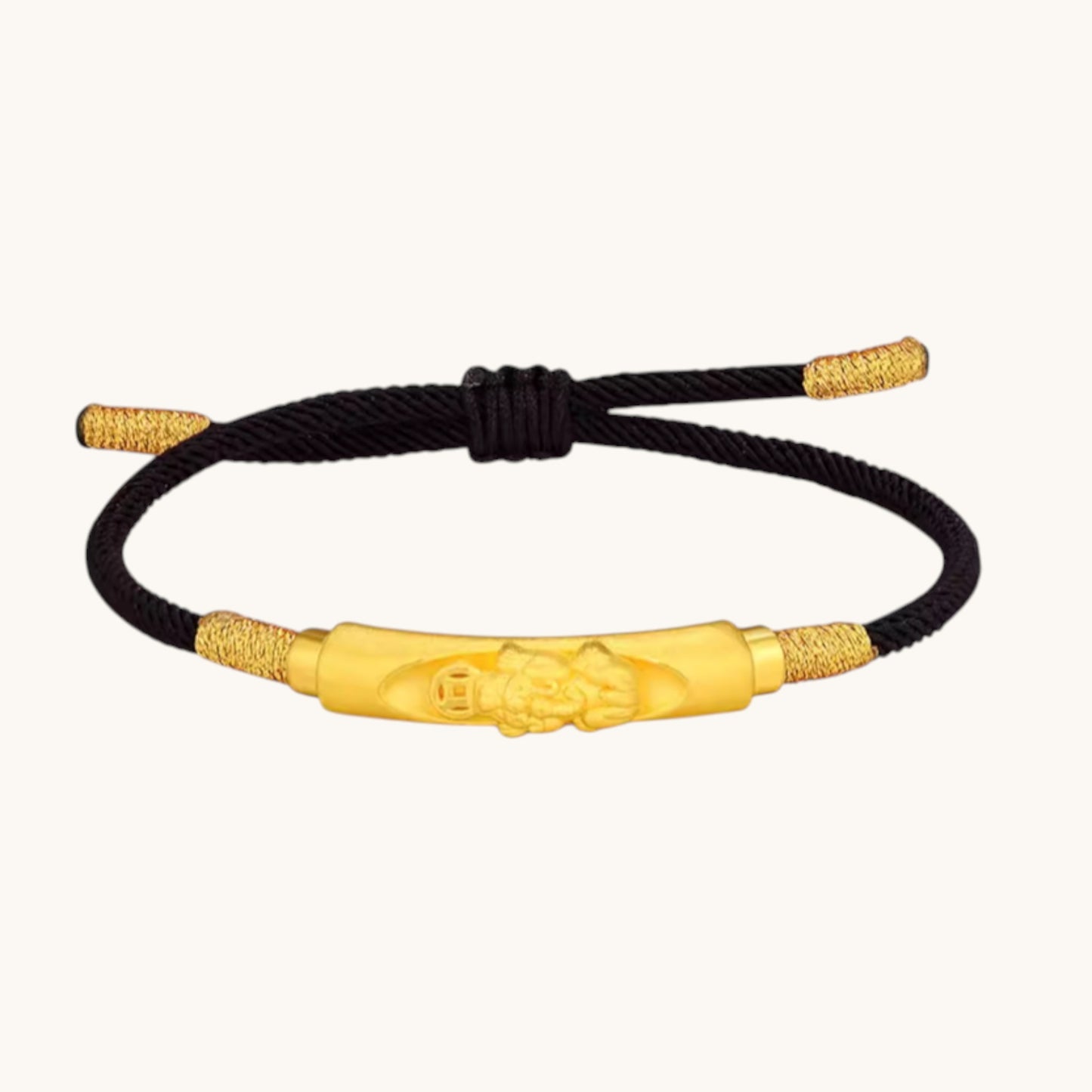 24K 999 Gold Pixiu Tube Charm Bring Wealth Couple Bracelet