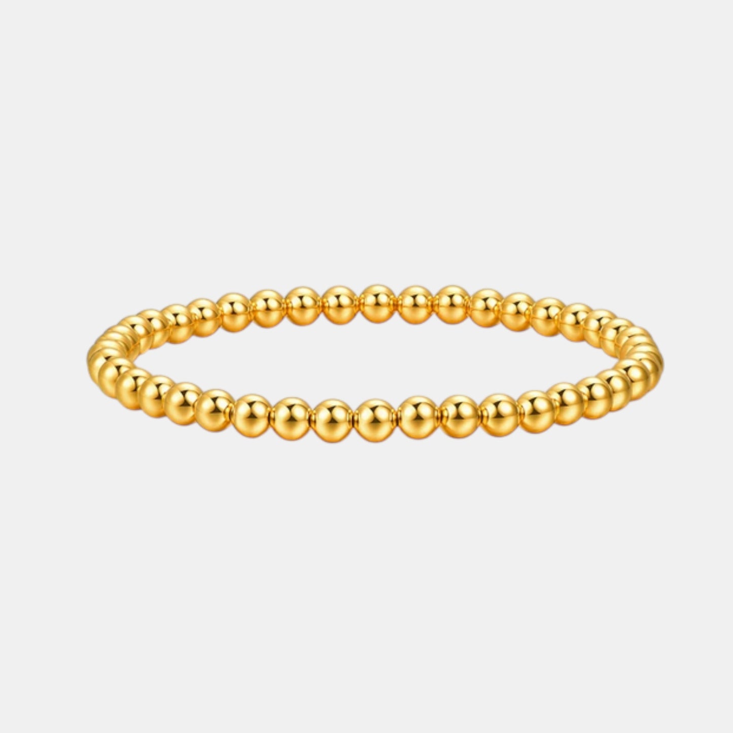 24k Fine Gold Beaded Bracelet Minimalist Elastic Ball Bracelet
