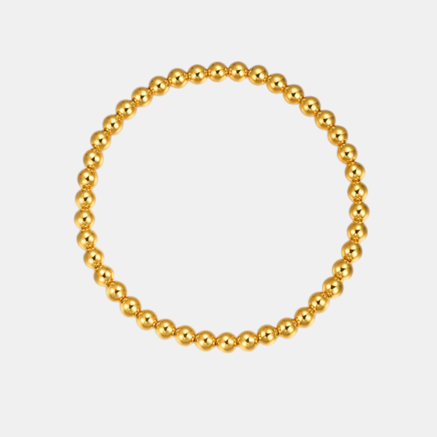 24k Fine Gold Beaded Bracelet Minimalist Elastic Ball Bracelet