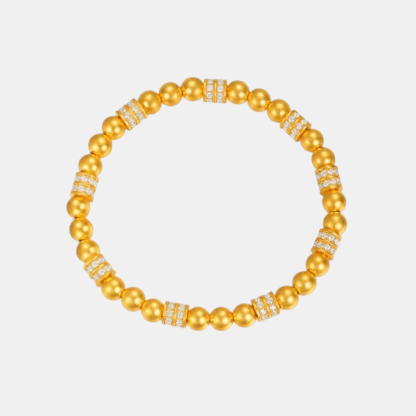 24k Gold Beads Moissanite Luxury Elastic Bracelet