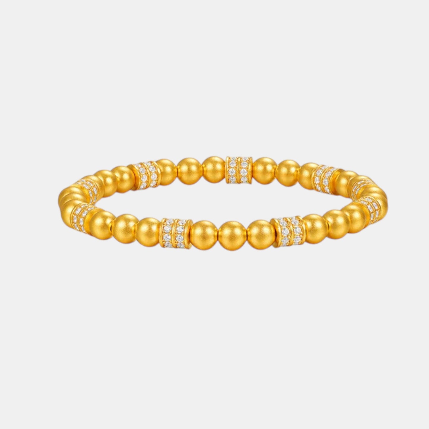 24k Gold Beads Moissanite Luxury Elastic Bracelet