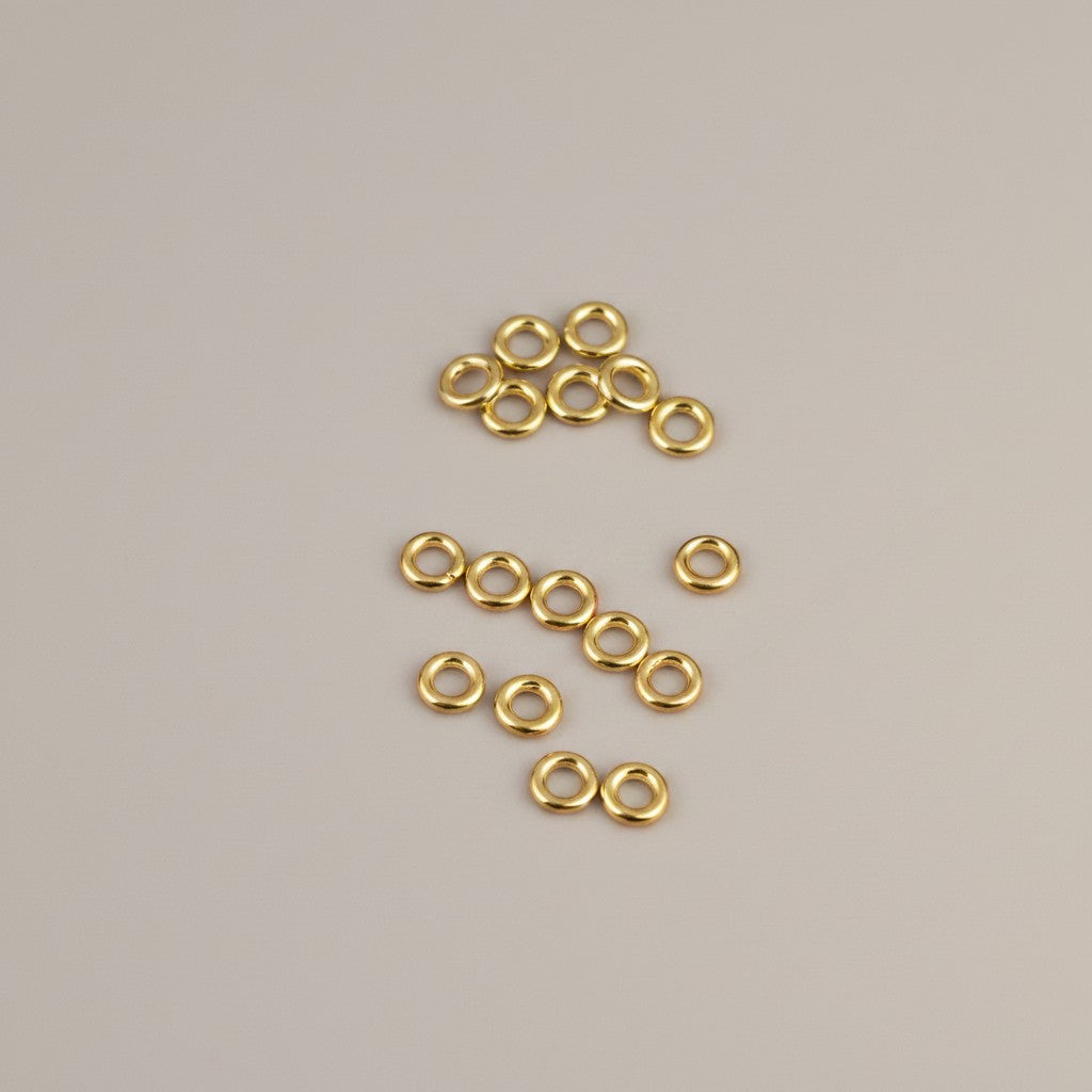 999 Pure Gold Mini DIY Loop Bead Spacer Rings Jewelry Making
