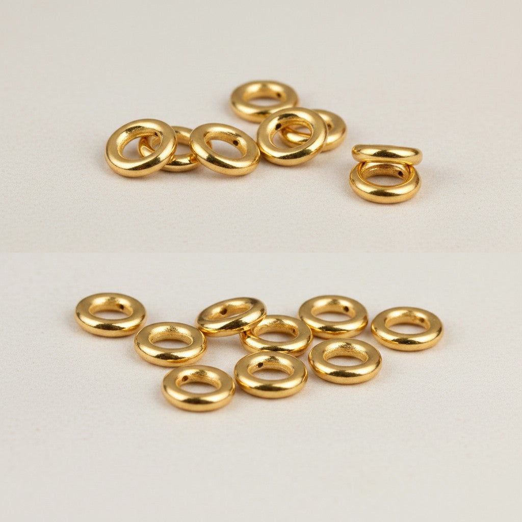 999 Pure Gold Mini DIY Loop Bead Spacer Rings Jewelry Making