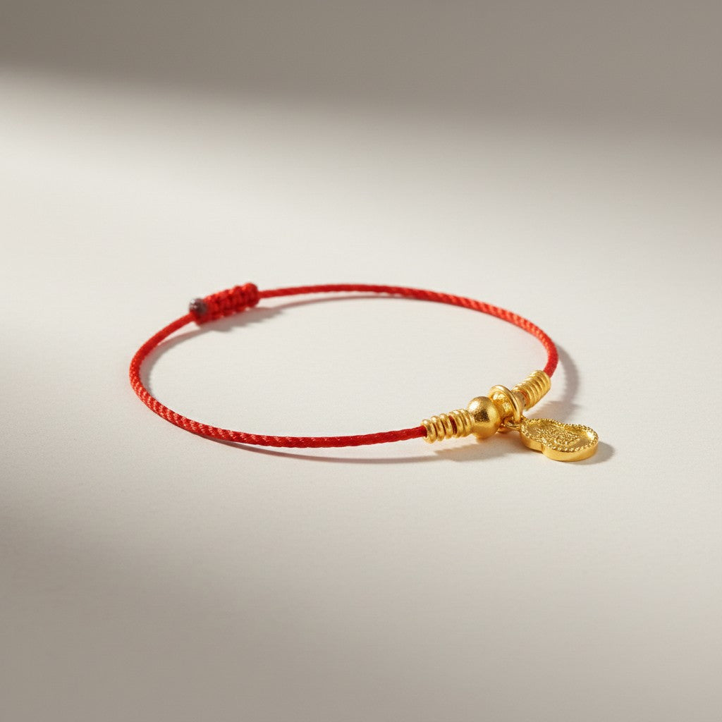 24k 999 Solid Gold D.I.Y Mini Charms Chinese Blessing Gourd Lucky Bead