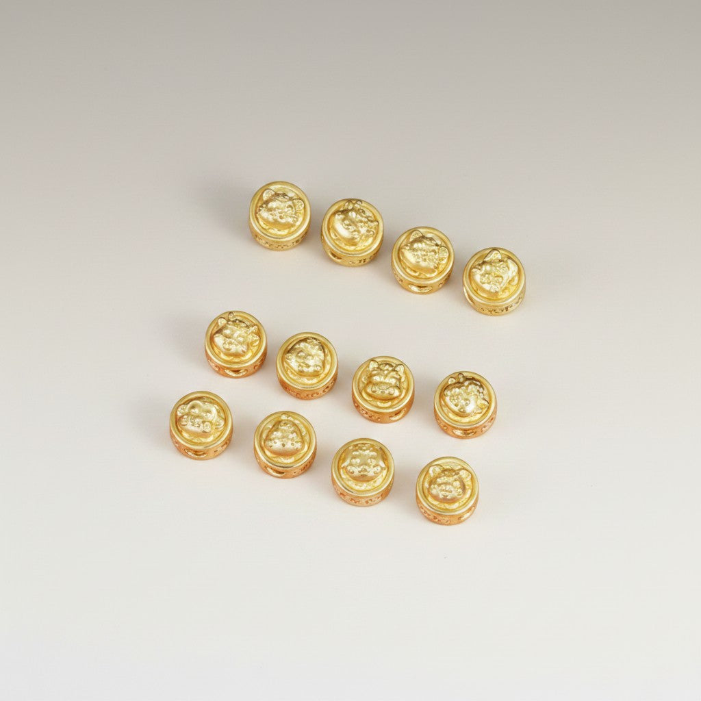 24K 999 Gold Spacer Mini Chinese Zodiac Animal Year of the Horse Charm DIY
