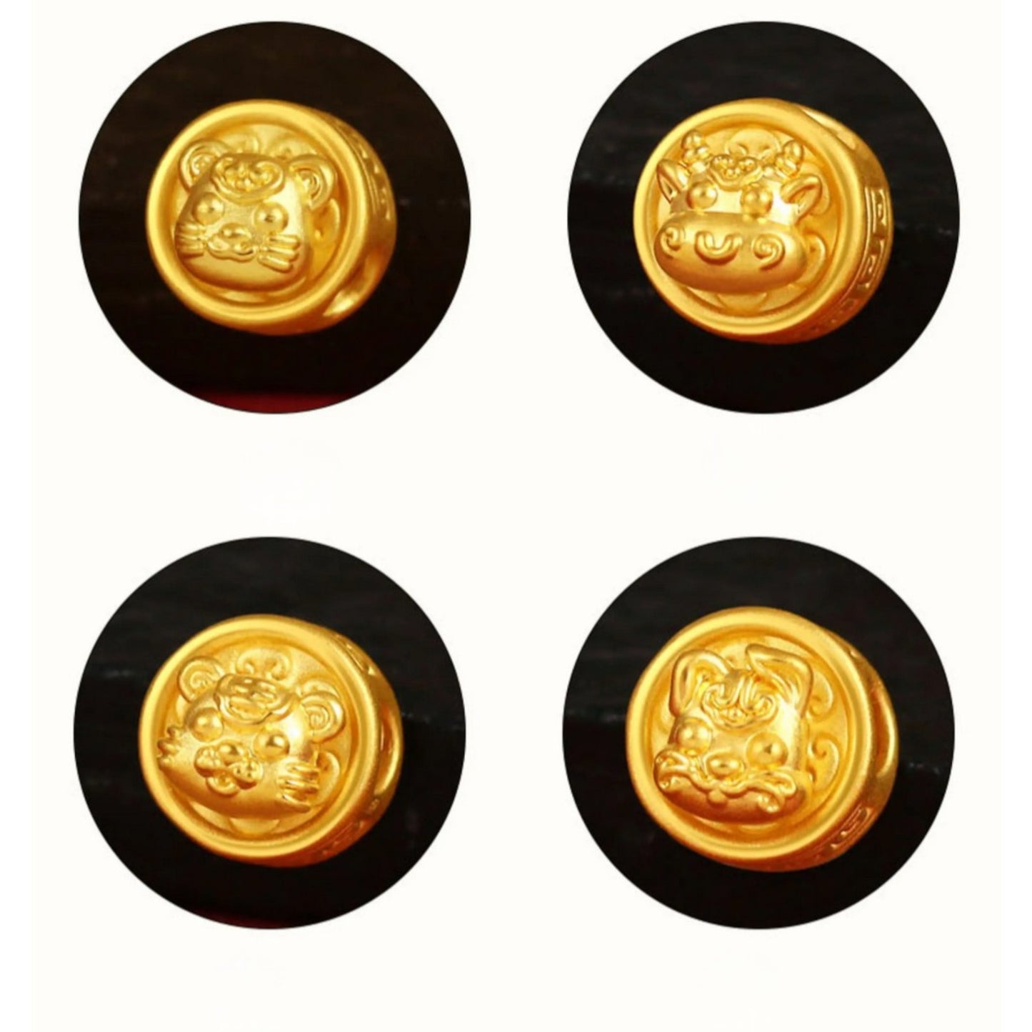 24K 999 Gold Spacer Mini Chinese Zodiac Animal Year of the Horse Charm DIY
