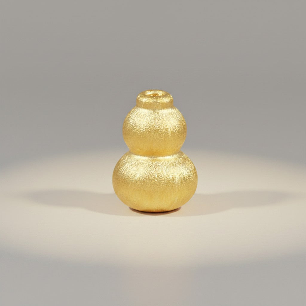 24K 999 Hard Gold Mini Gourd Bead Charm DIY Loose Spacer Charm
