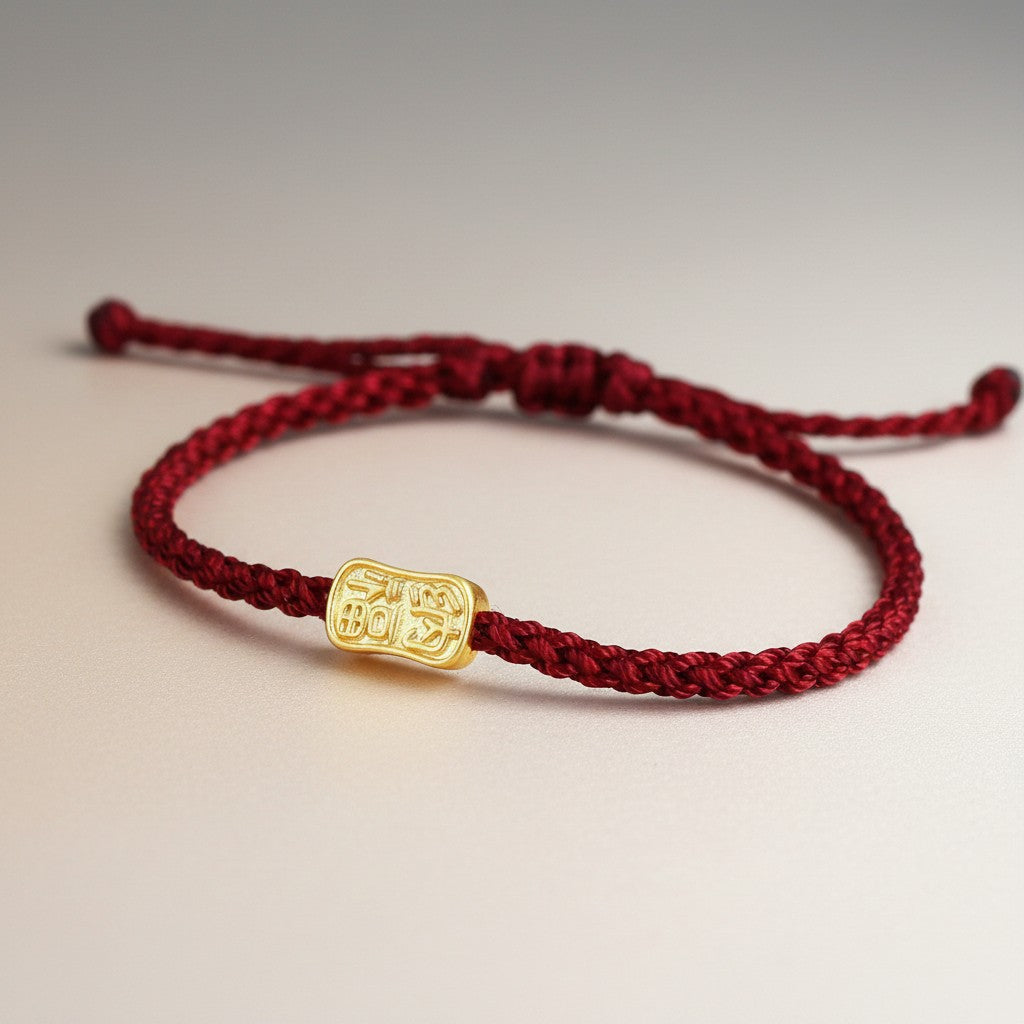 24K 999 Hard Gold Mini Wealth and Blessings Bead Charm DIY Loose Spacer Charm