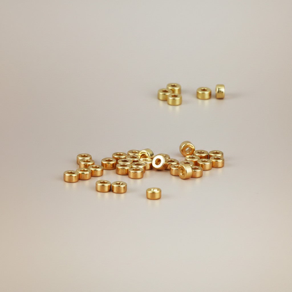 999 Pure Gold Loop Bead Lucky Spacer for Bracelet Stringing DIY Jewelry