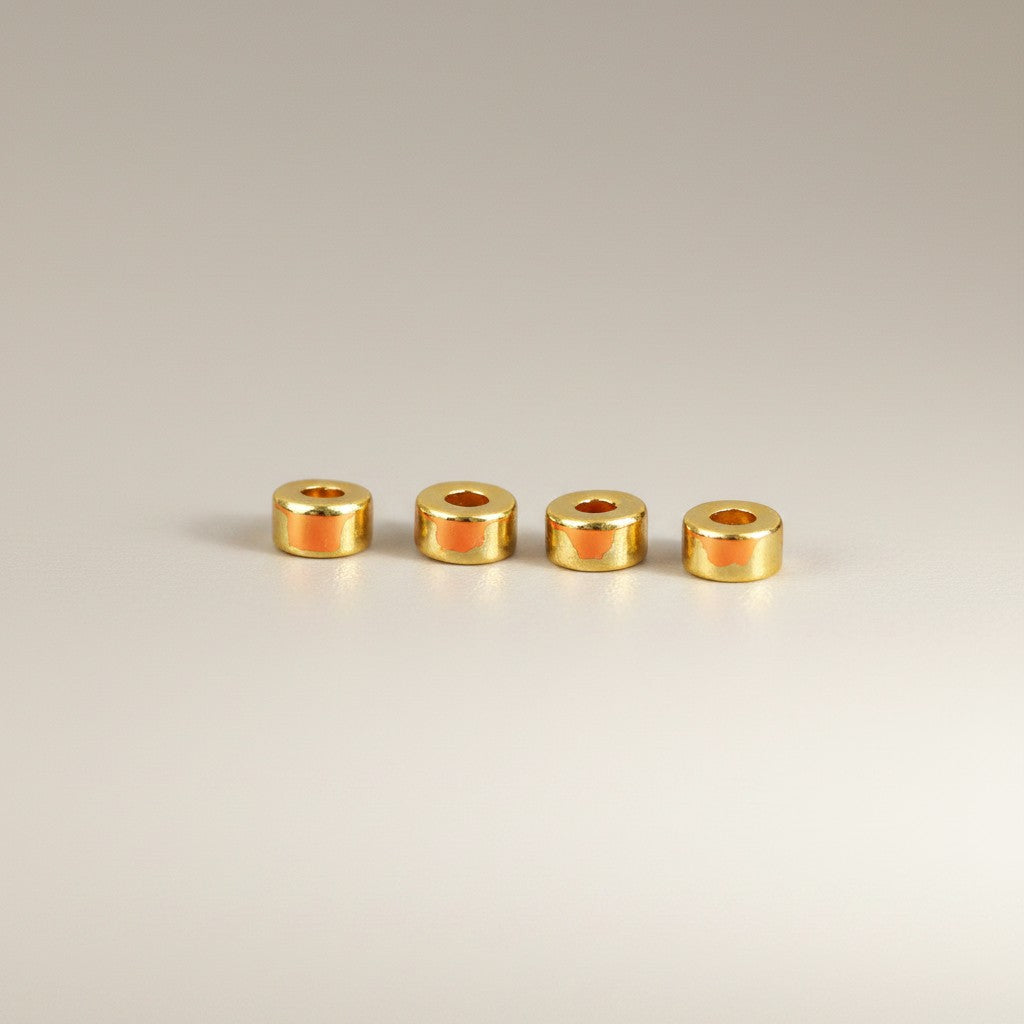 999 Pure Gold Loop Bead Lucky Spacer for Bracelet Stringing DIY Jewelry