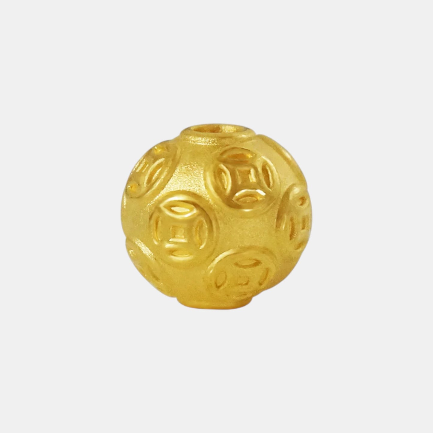 24K 999 Hard Gold Mini Chinese Coin Bead Charm DIY Loose Spacer Charm