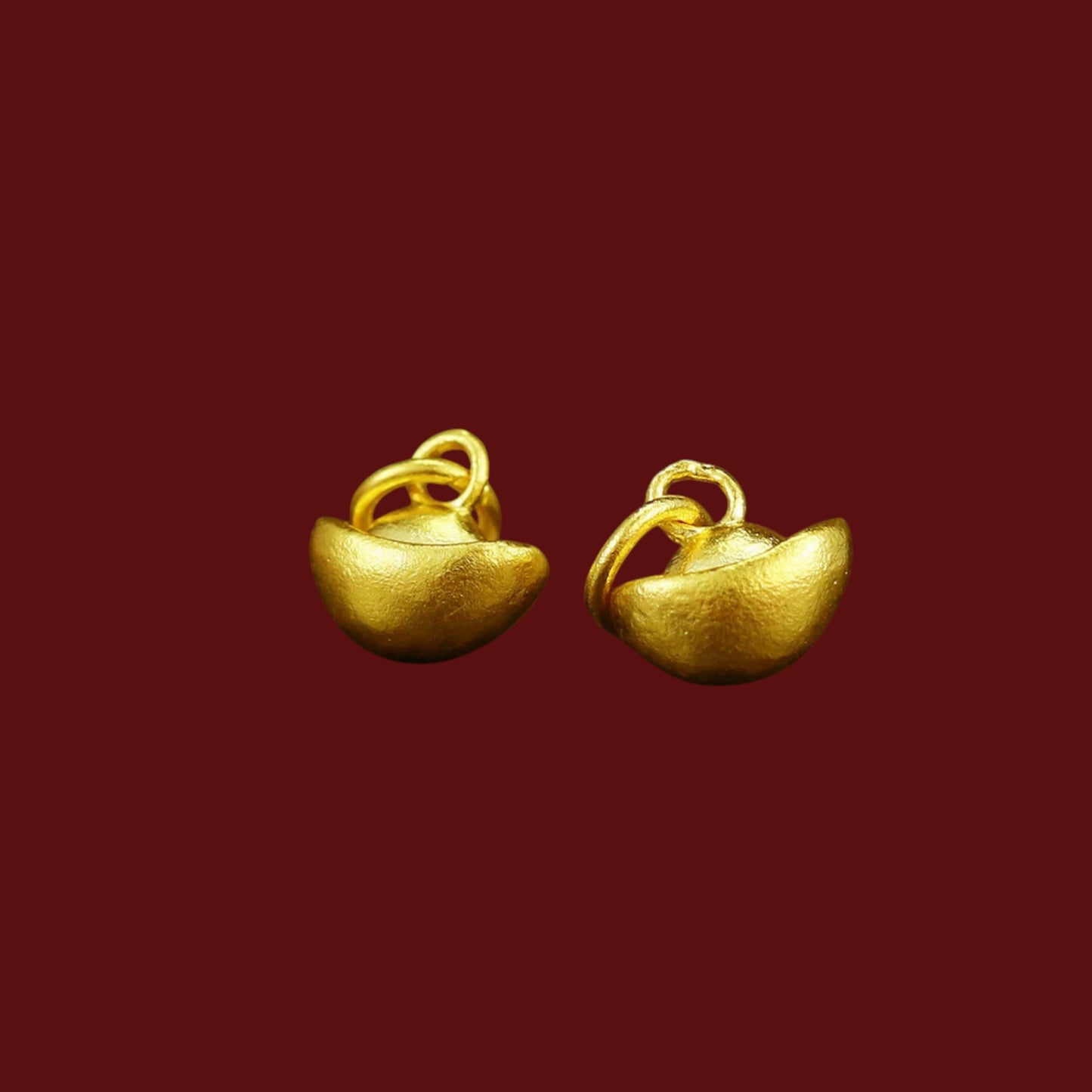 24K 999 Solid Gold Mini Chinese Ingot Charm DIY Loose Bead