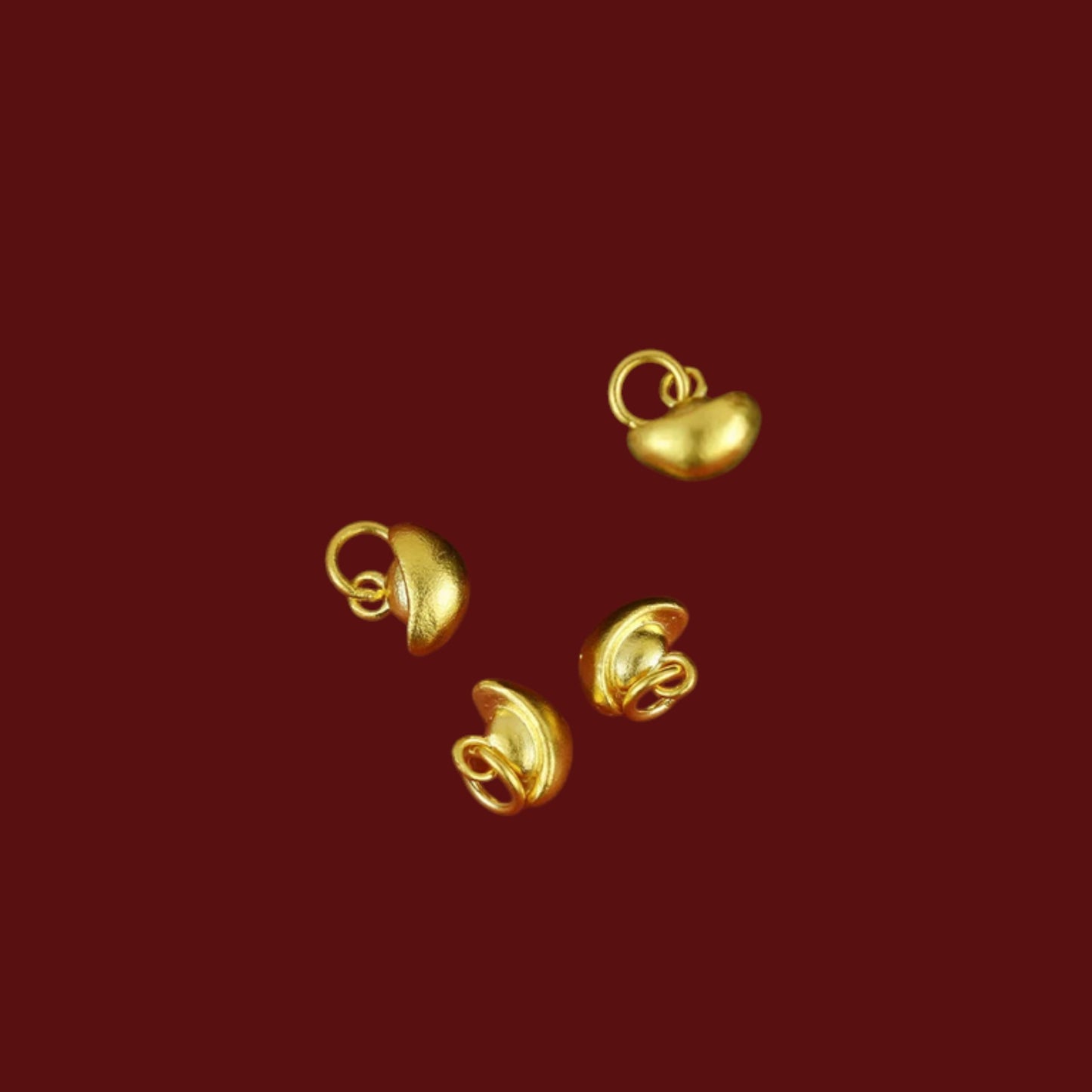 24K 999 Solid Gold Mini Chinese Ingot Charm DIY Loose Bead