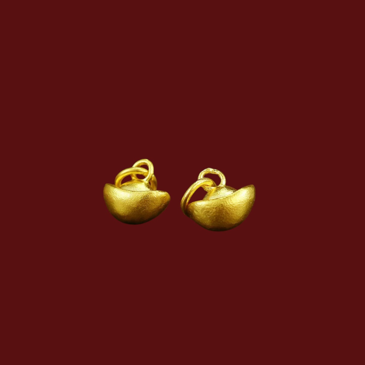24K 999 Solid Gold Mini Chinese Ingot Charm DIY Loose Bead