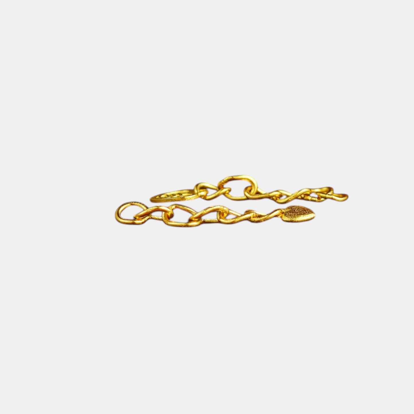 24K 999 Solid Gold Mini Extension Chain Link Heart Blessing Charm