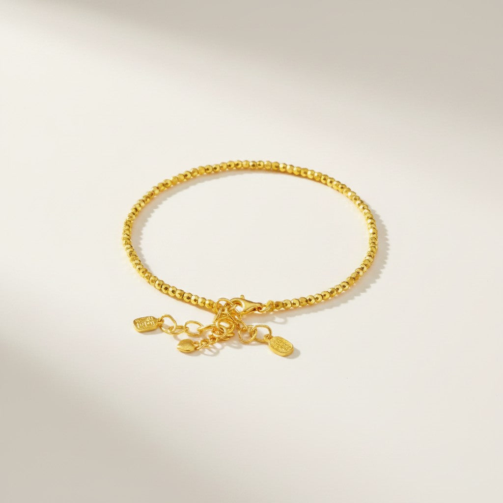 24K 999 Solid Gold Mini Extension Chain Link Fortune Blessing Charm