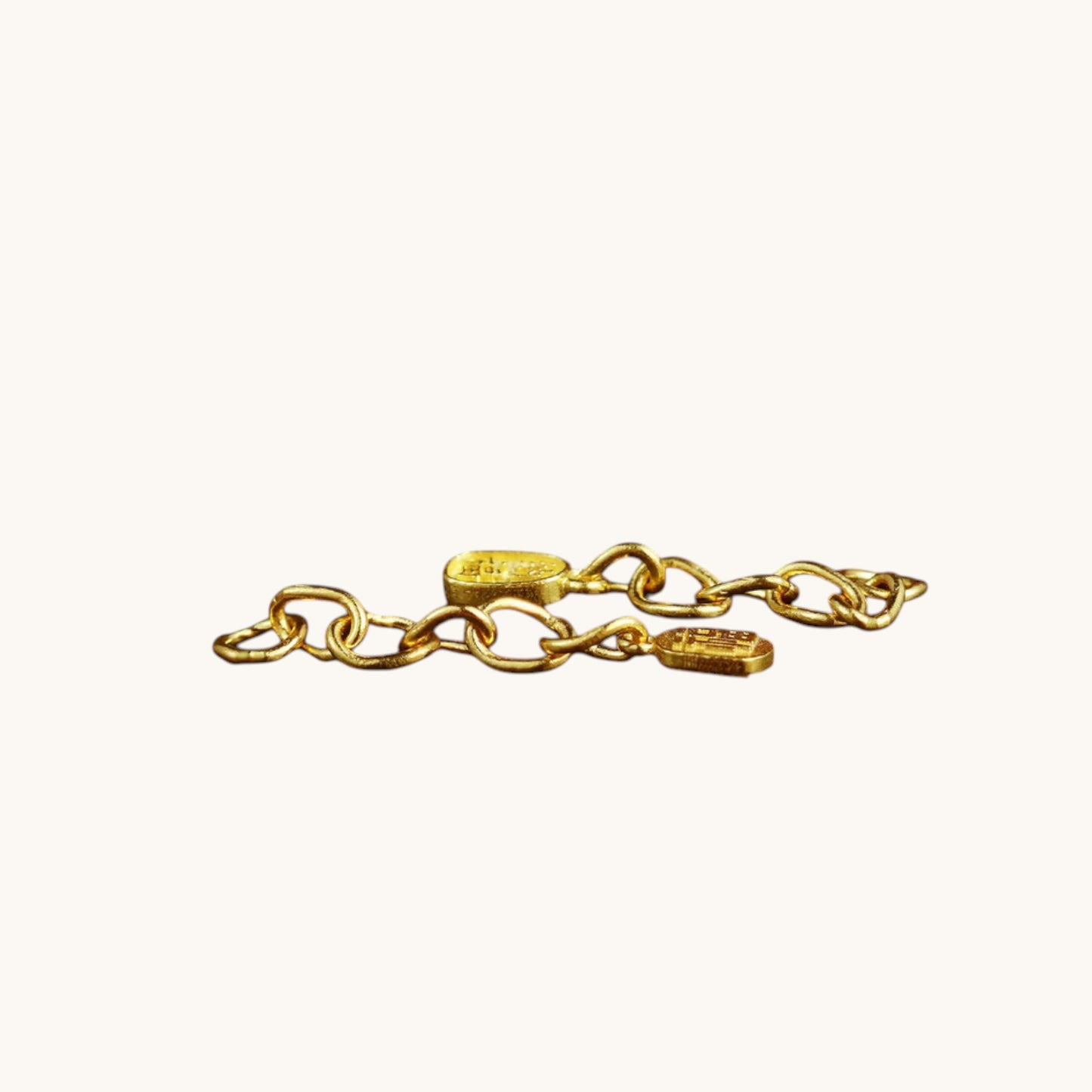 24K 999 Solid Gold Mini Extension Chain Link Fortune Blessing Charm