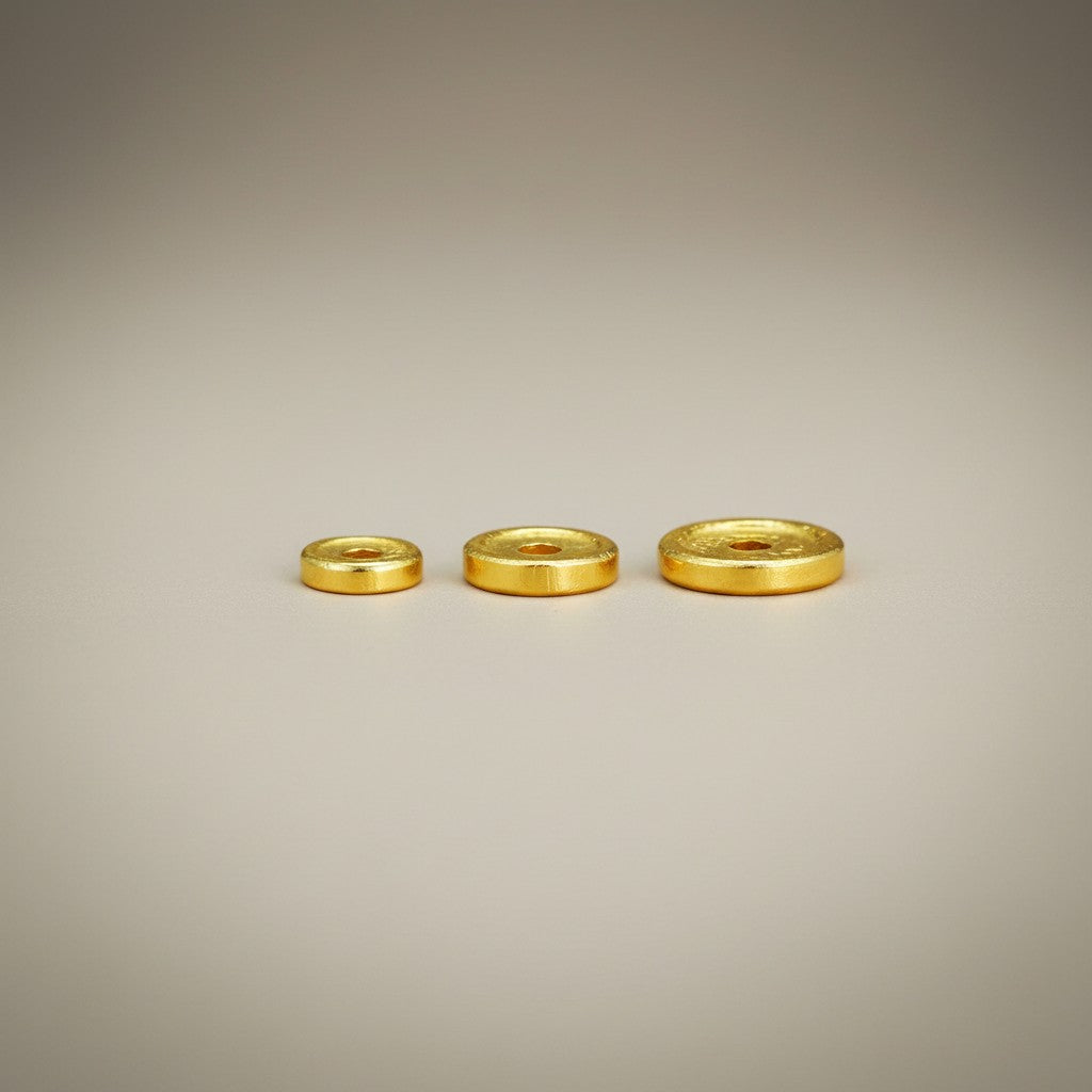 999 Solid Gold Mini Spacer Stringing DIY Jewelry