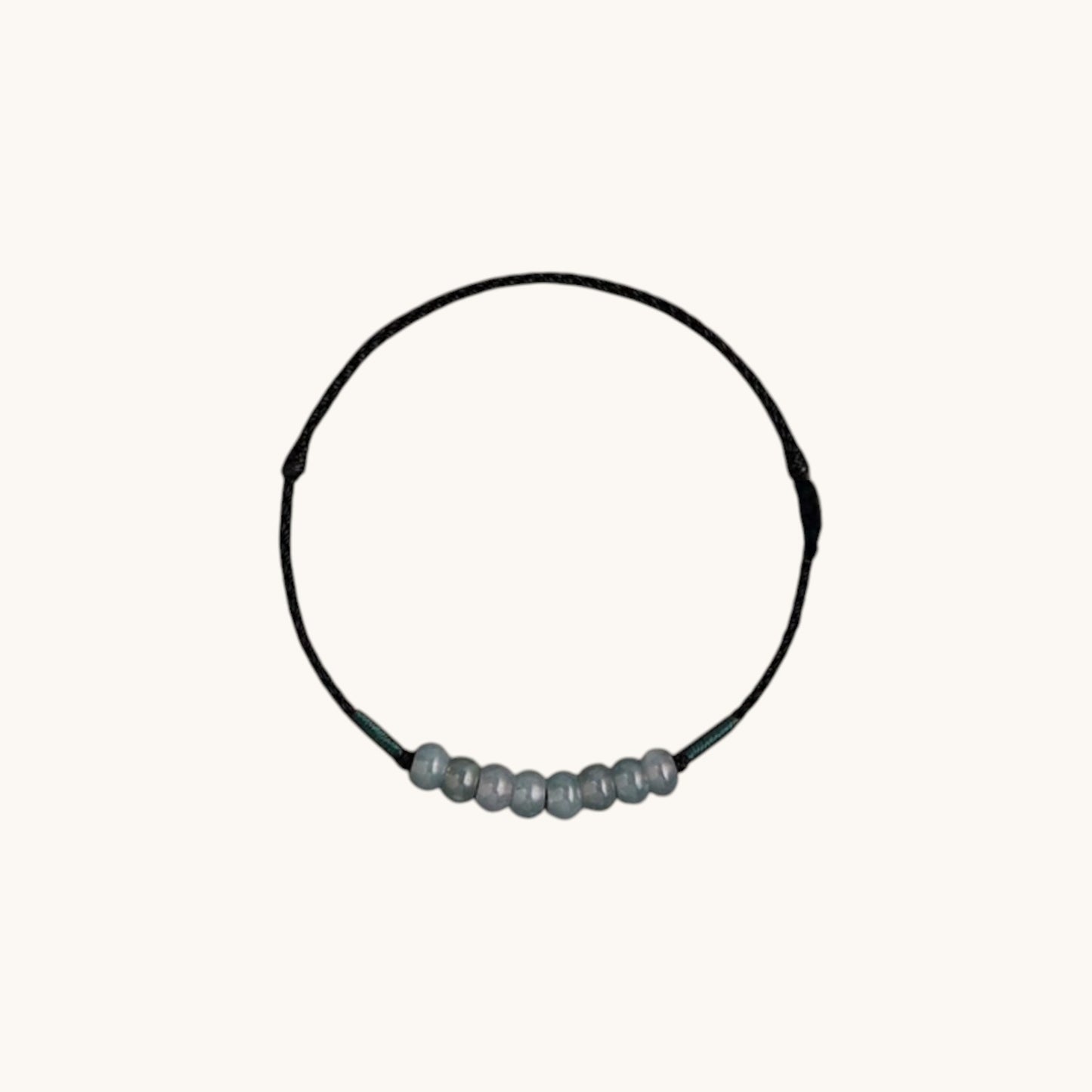 Natural Jade Beads Minimal Thin Cord Adjustable Bracelet and Anklet for Men Women and Kids