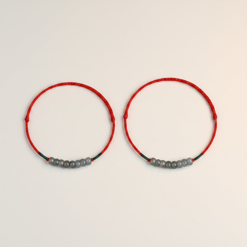 Natural Jade Beads Minimal Thin Cord Adjustable Bracelet and Anklet for Men Women and Kids