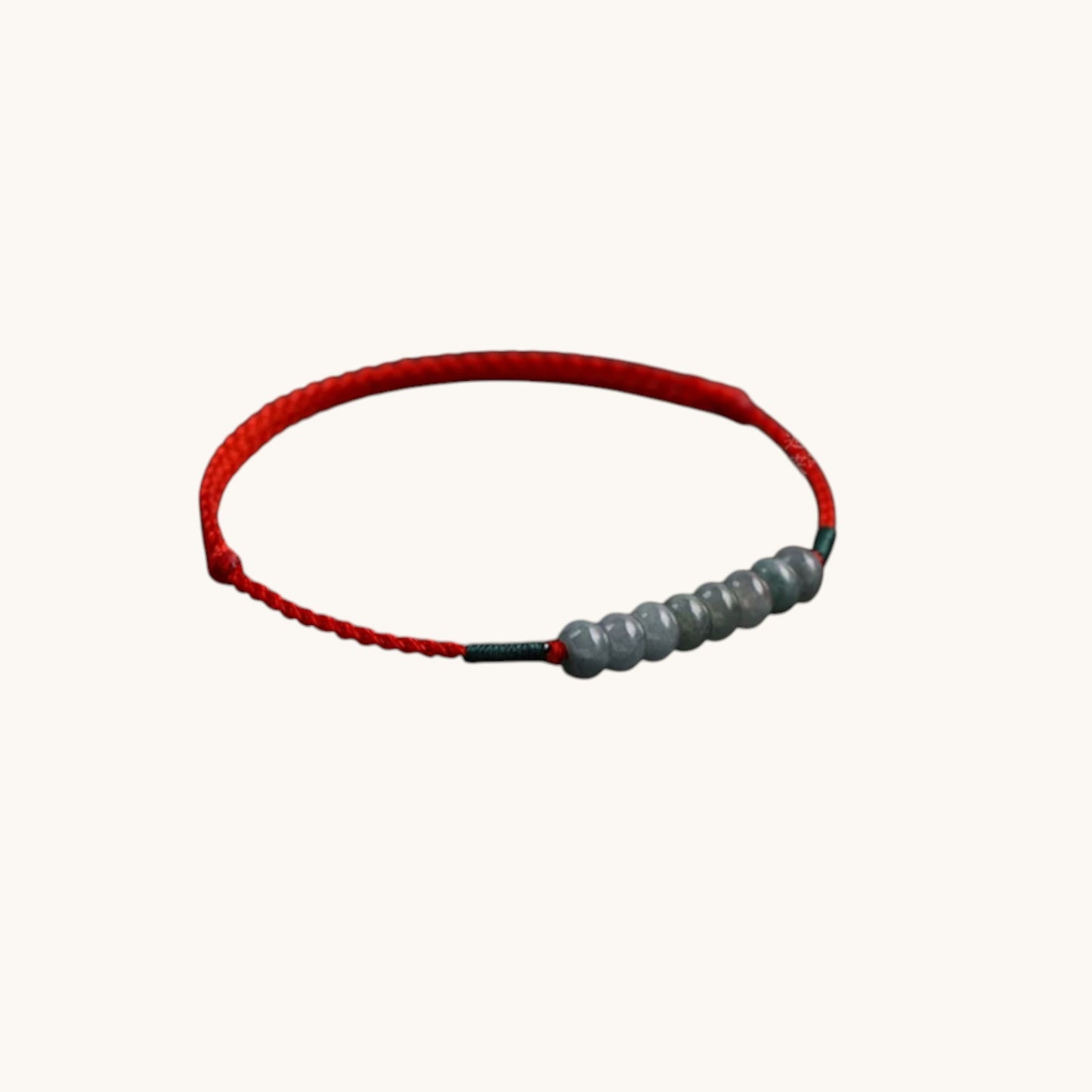 Natural Jade Beads Minimal Thin Cord Adjustable Bracelet and Anklet for Men Women and Kids