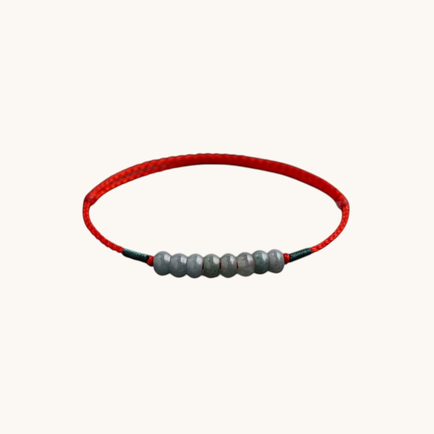 Natural Jade Beads Minimal Thin Cord Adjustable Bracelet and Anklet for Men Women and Kids