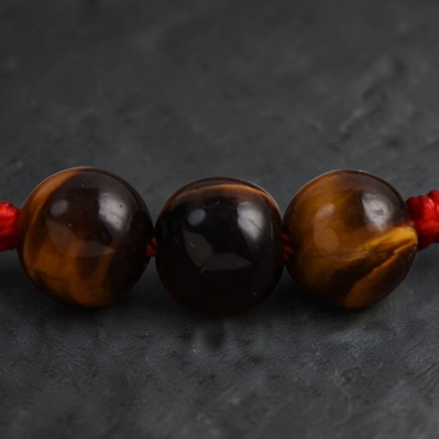 Natural Tiger’s Eye Crystal Minimal Thin Cord Adjustable Bracelet and Anklet for Men Women and Kids